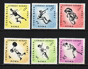 Коста-Рика, 1960, Летние Олимпийские игры Рим, 6 марок